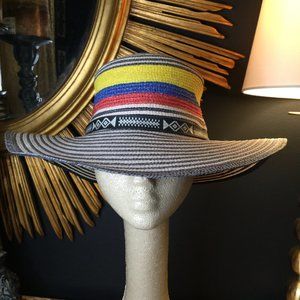 Tribal hat woven strip vegan tribal band Hat